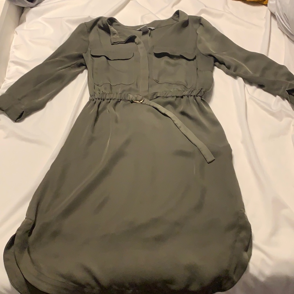 Silky green dress